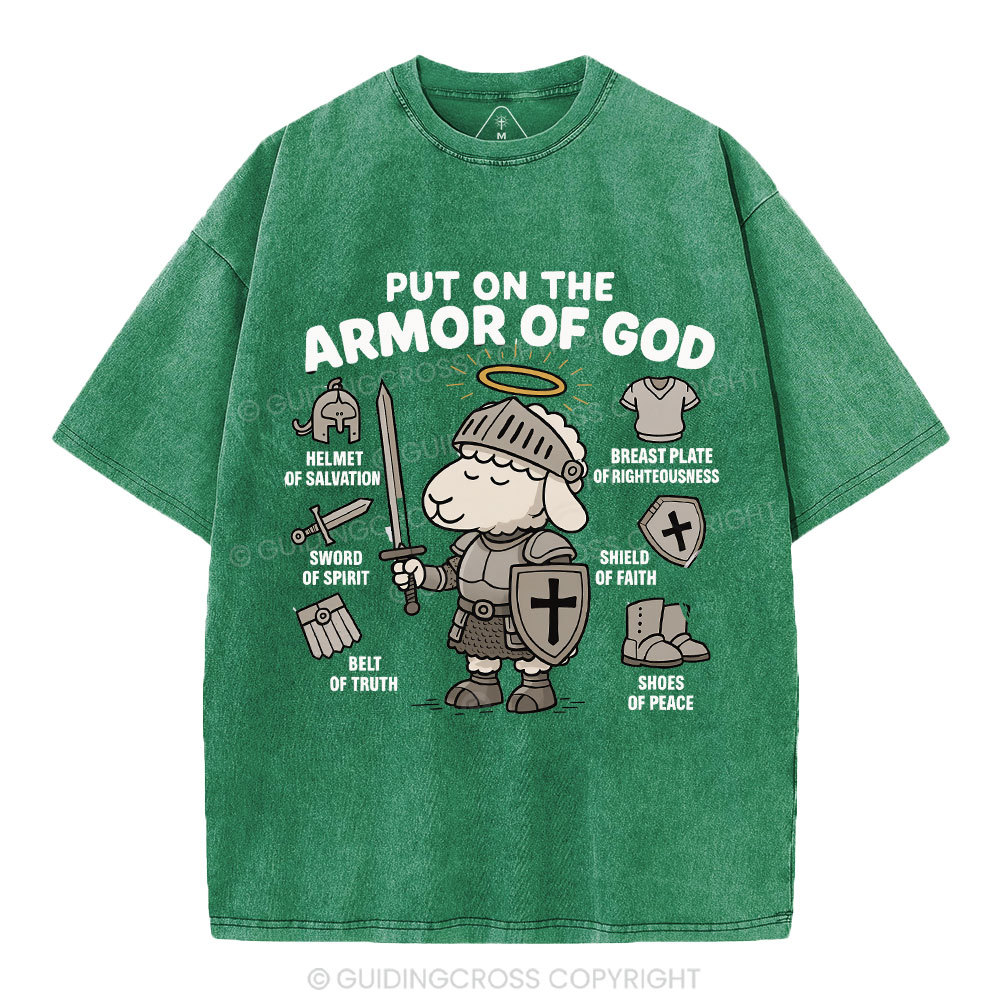 Put On The Armor Of God Christian Washed T-Shirt