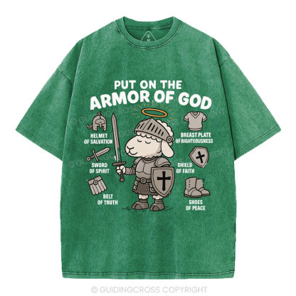 Put On The Armor Of God Christian Washed T-Shirt
