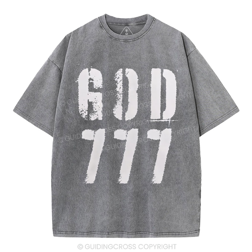 God 777 Christian Washed T-Shirt