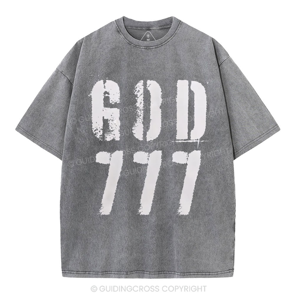 God 777 Christian Washed T-Shirt