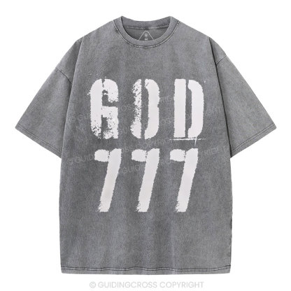 God 777 Christian Washed T-Shirt