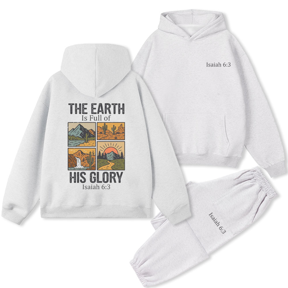 The Earth Is Full Of His Glory Christian Premium Fleece Hoodie Set