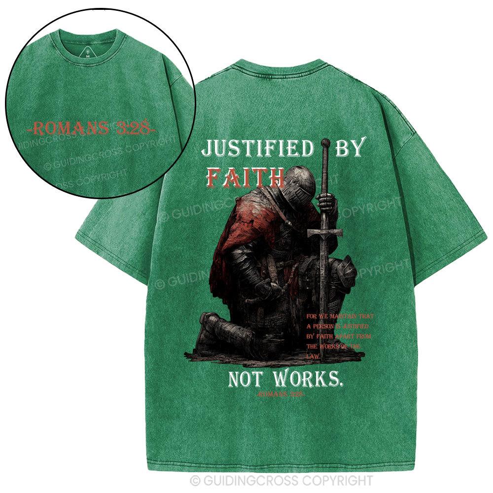 Justified By Faith Christian Washed T-Shirt