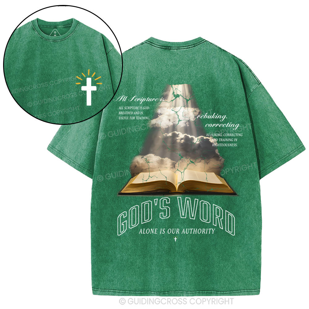 God's Word Alone Is Our Authority Christian Washed T-Shirt