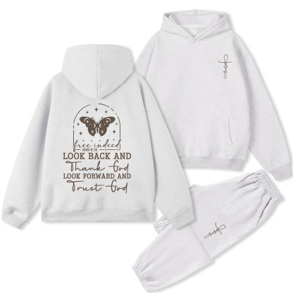 Look Back And Thank God Christian Premium Fleece Hoodie Set