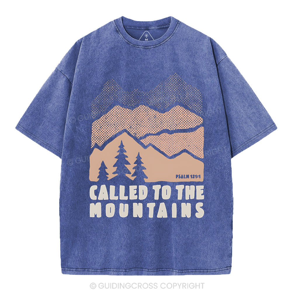 Called To The Mountains Christian Washed T-Shirt