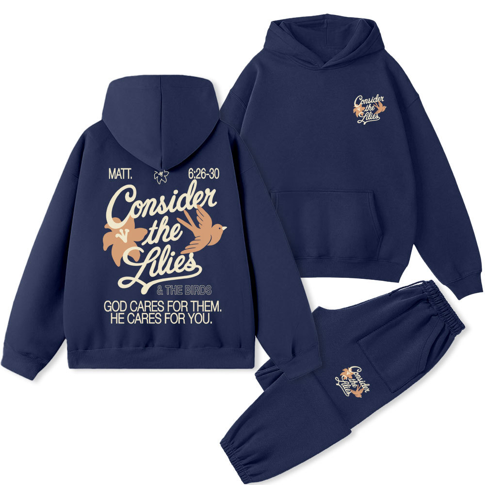Consider The Lilies & THe Birds Chrsitian Premium Fleece Hoodie Set