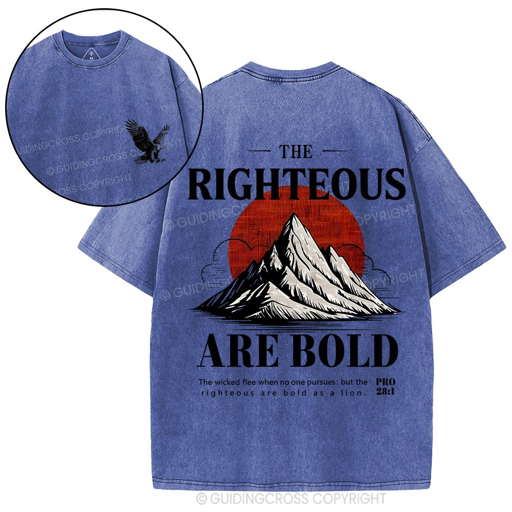 The Righteous Are Bold Chrsitian Washed T-Shirt