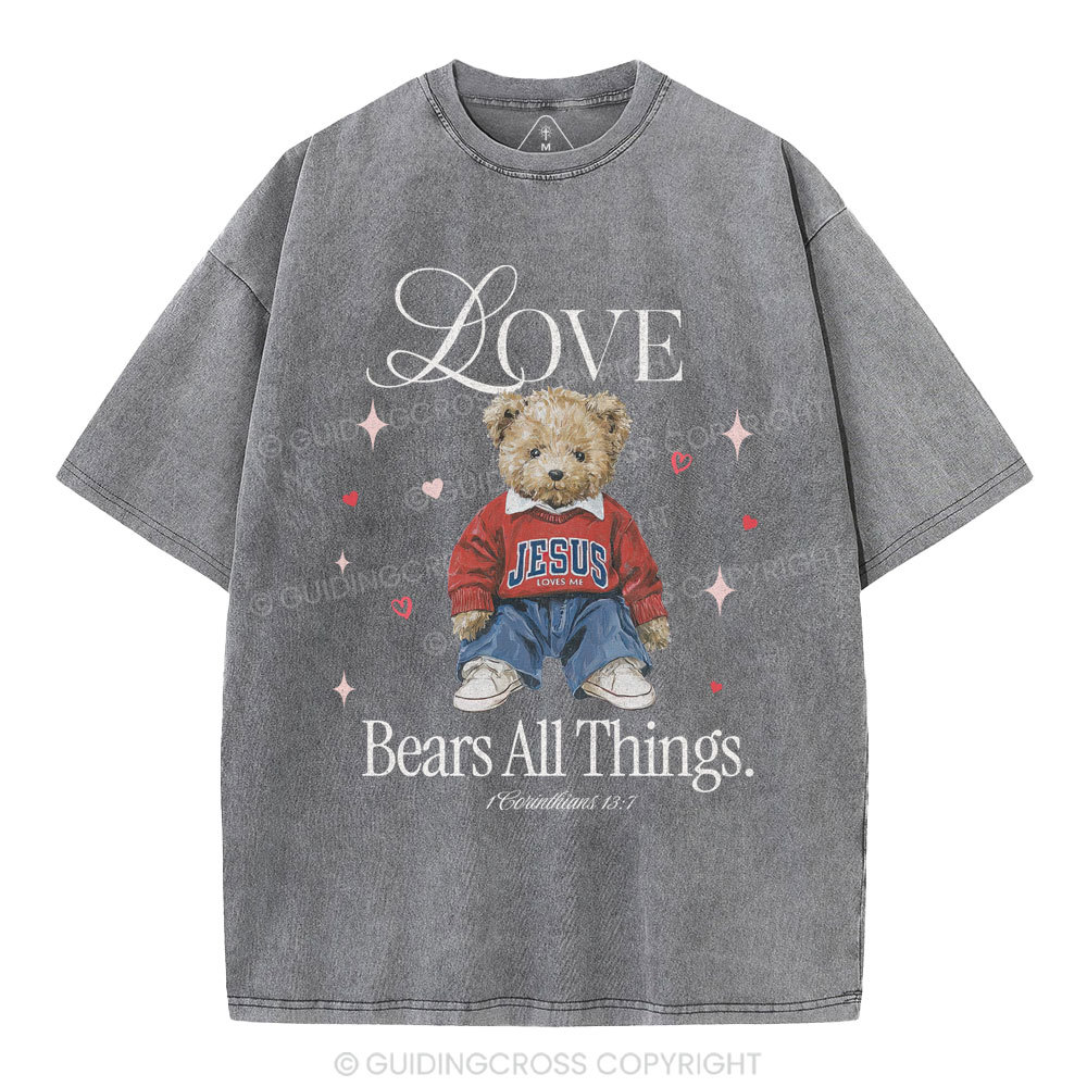 Love Bears All Things New Christian Washed T-Shirt