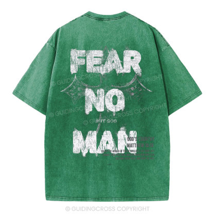 Fear No Man But God Christian Washed T-Shirt