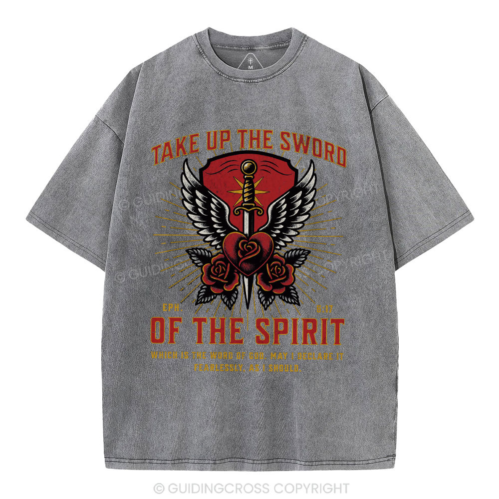 Take Up The Sword Of The Spirit Christian Washed T-Shirt