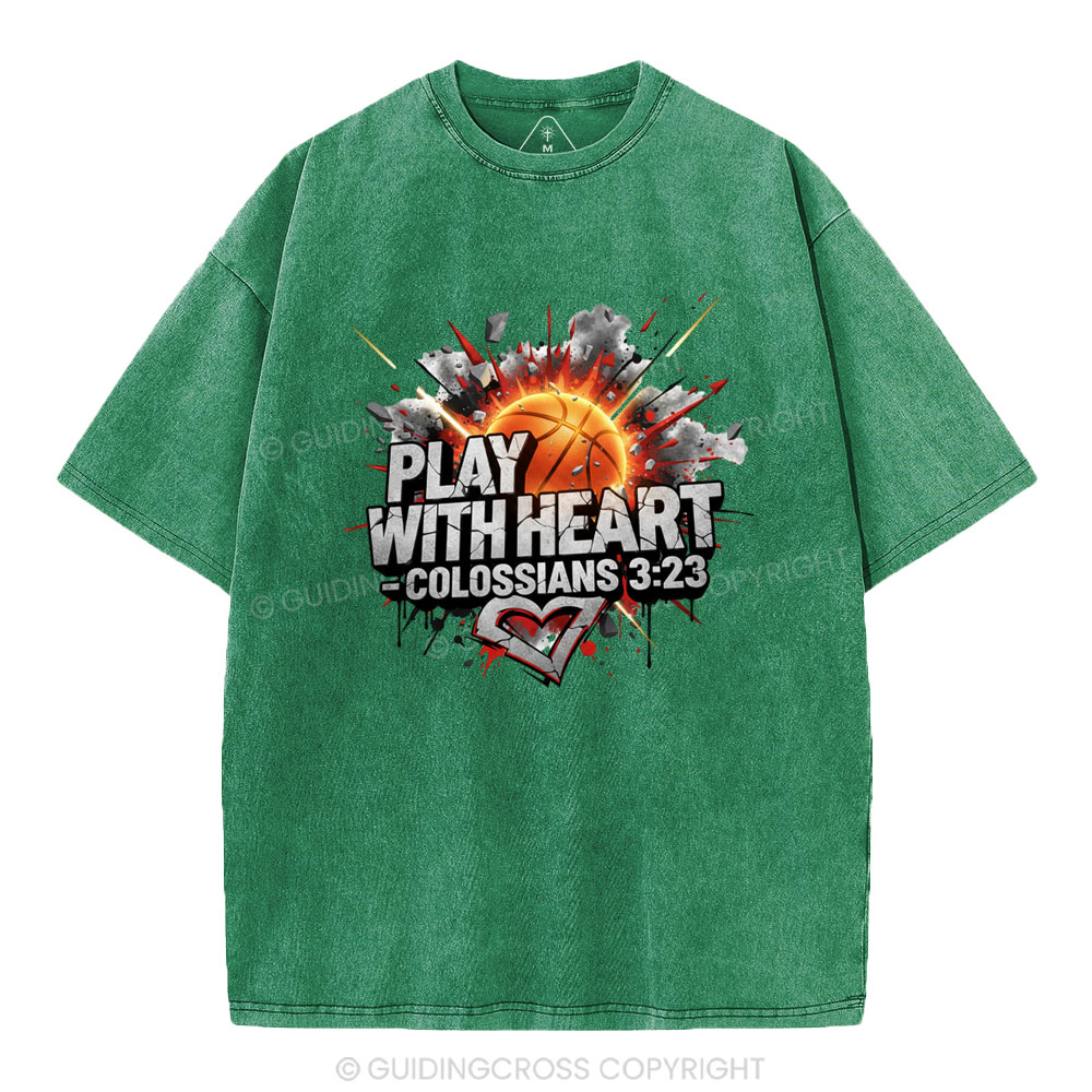 Play With Heart Christian Washed T-Shirt
