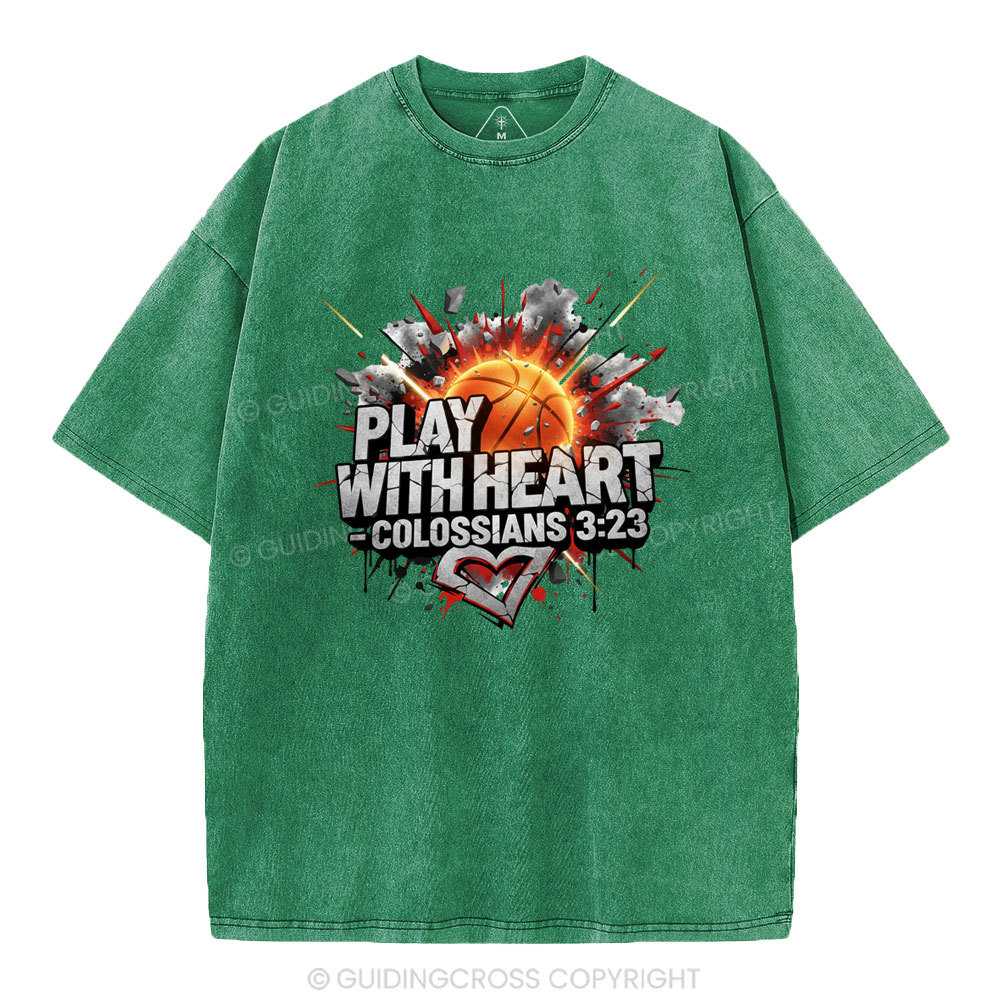 Play With Heart Christian Washed T-Shirt