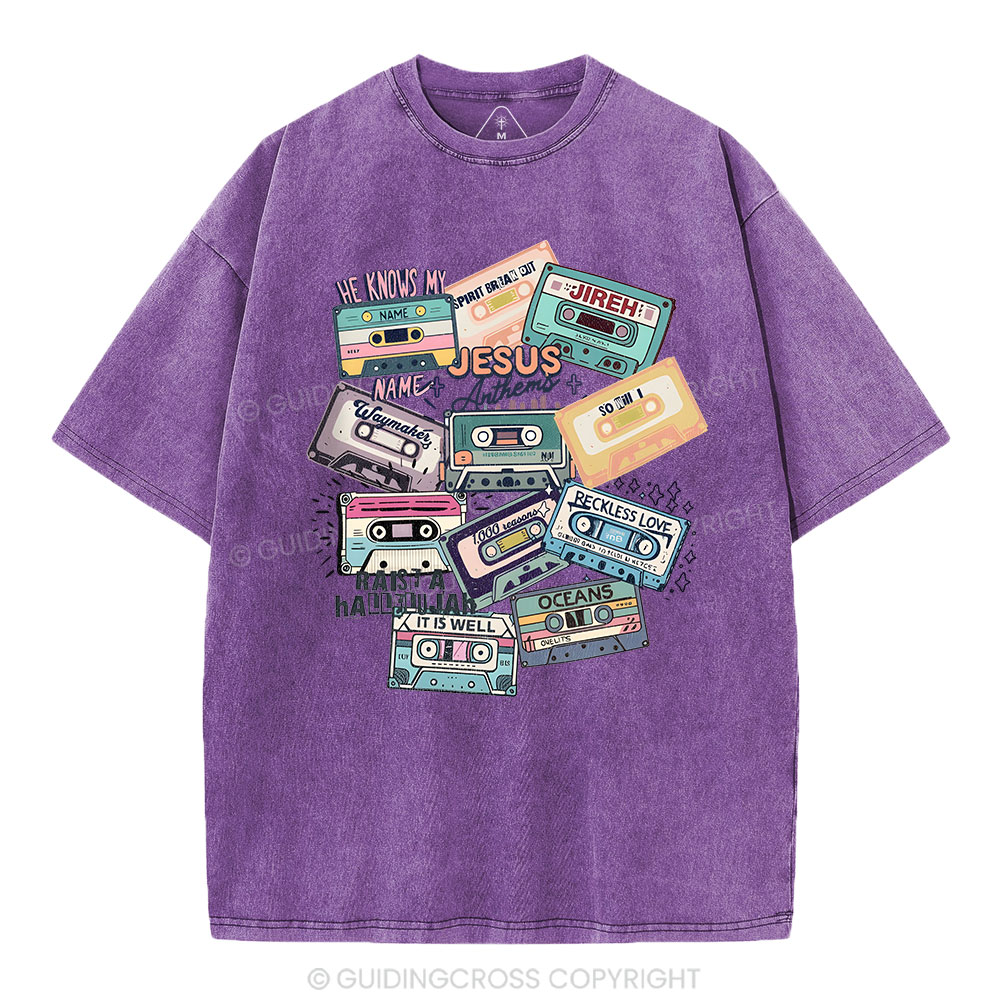 Jesus Songs Christian Washed T-Shirt