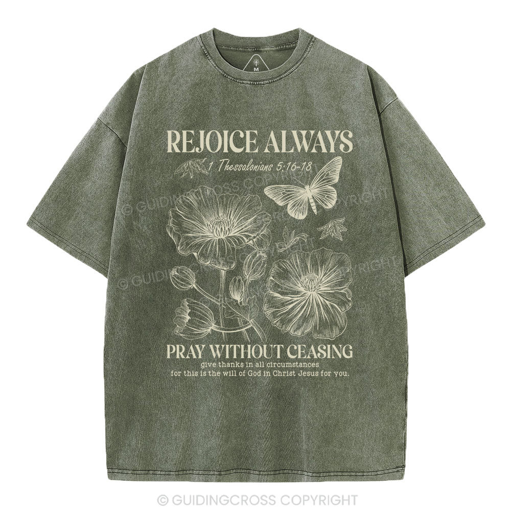 Rejoice Always Christian Washed T-Shirt
