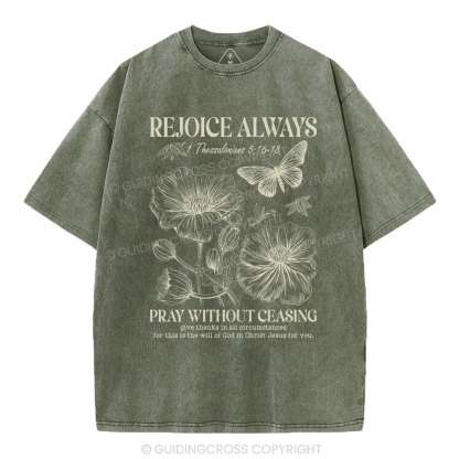 Rejoice Always Christian Washed T-Shirt
