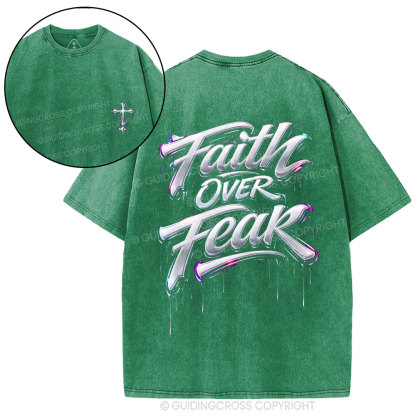 Faith Over Fear Christian Street Washed T-Shirt