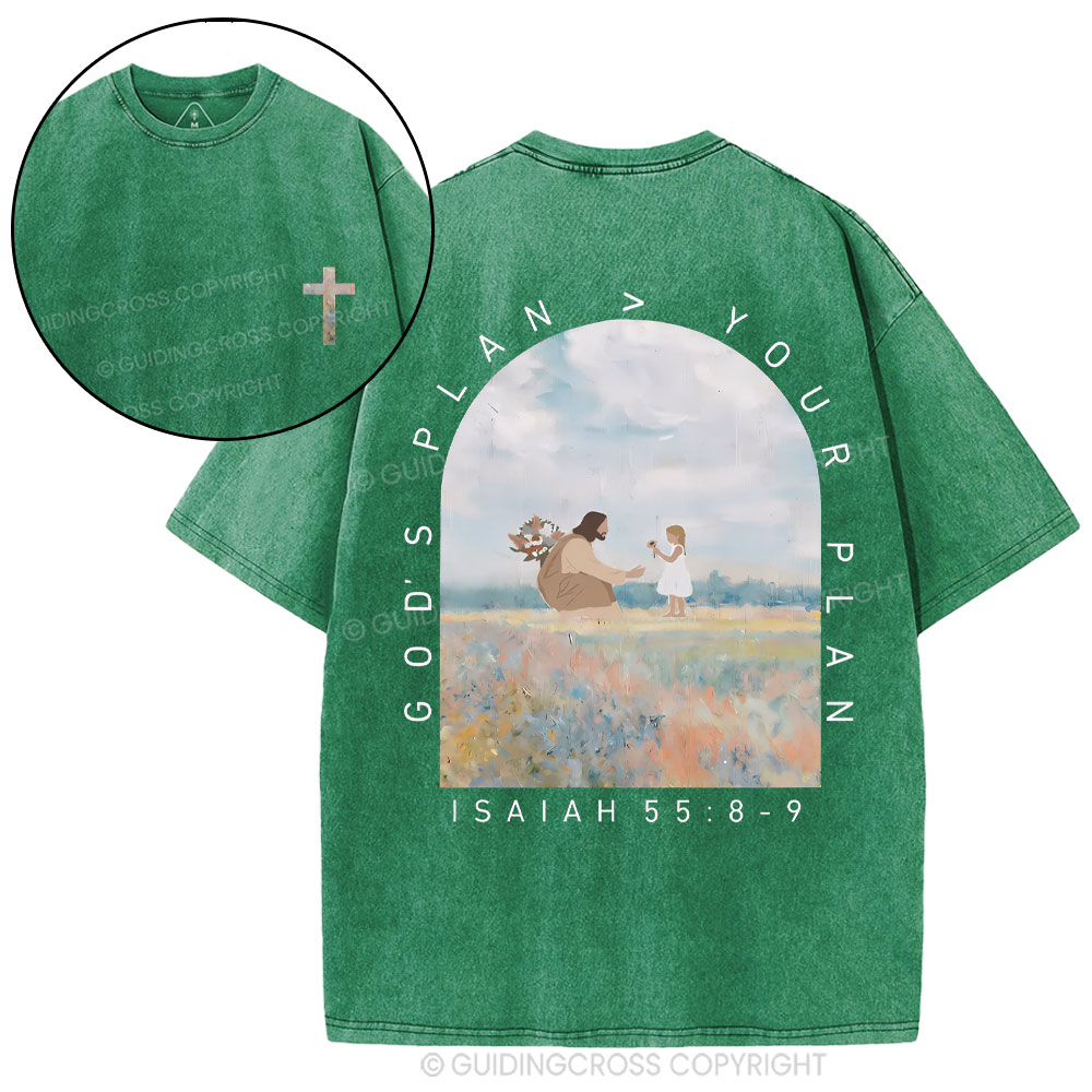 God's Plan Your Plan Christian Washed T-Shirt
