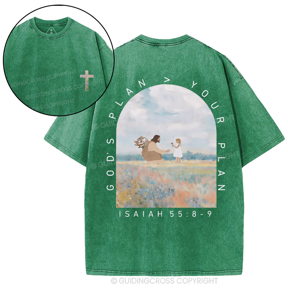 God's Plan Your Plan Christian Washed T-Shirt