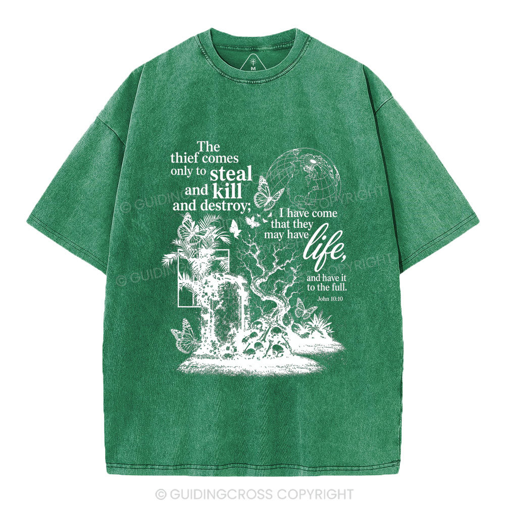 That They May Have Life Christian Washed T-Shirt