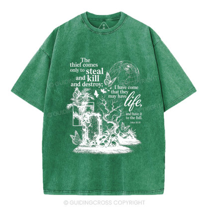 That They May Have Life Christian Washed T-Shirt