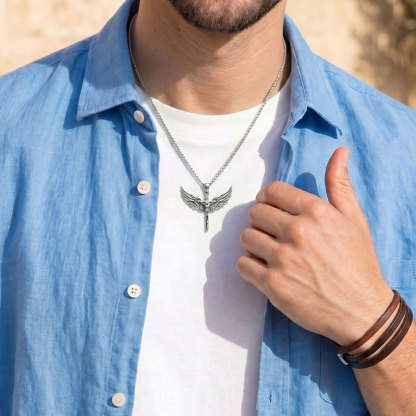 Under His Wings Christian 925 Sterling Silver Necklace