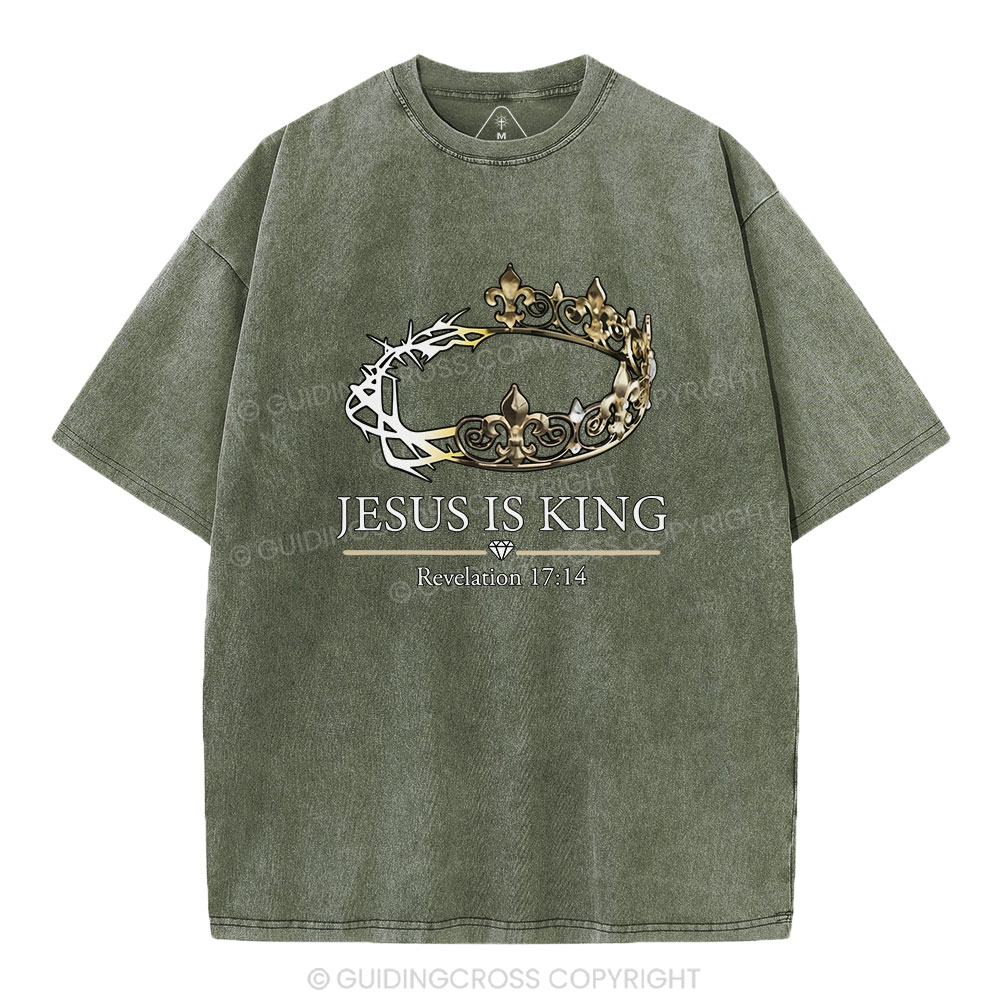 Jesus Is King Vintage Washed Christian T-Shirt