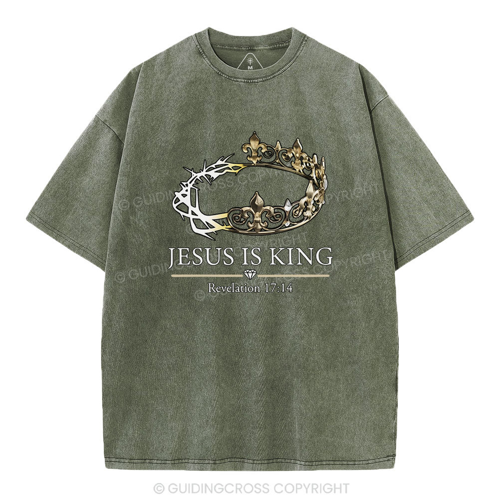 Jesus Is King Vintage Washed Christian T-Shirt
