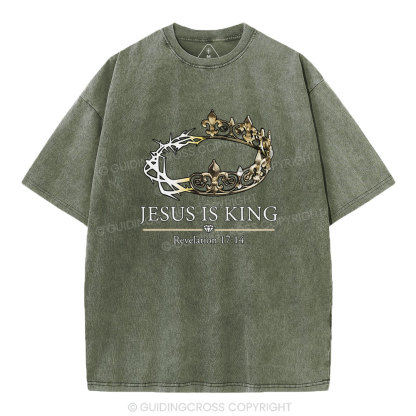 Jesus Is King Vintage Washed Christian T-Shirt