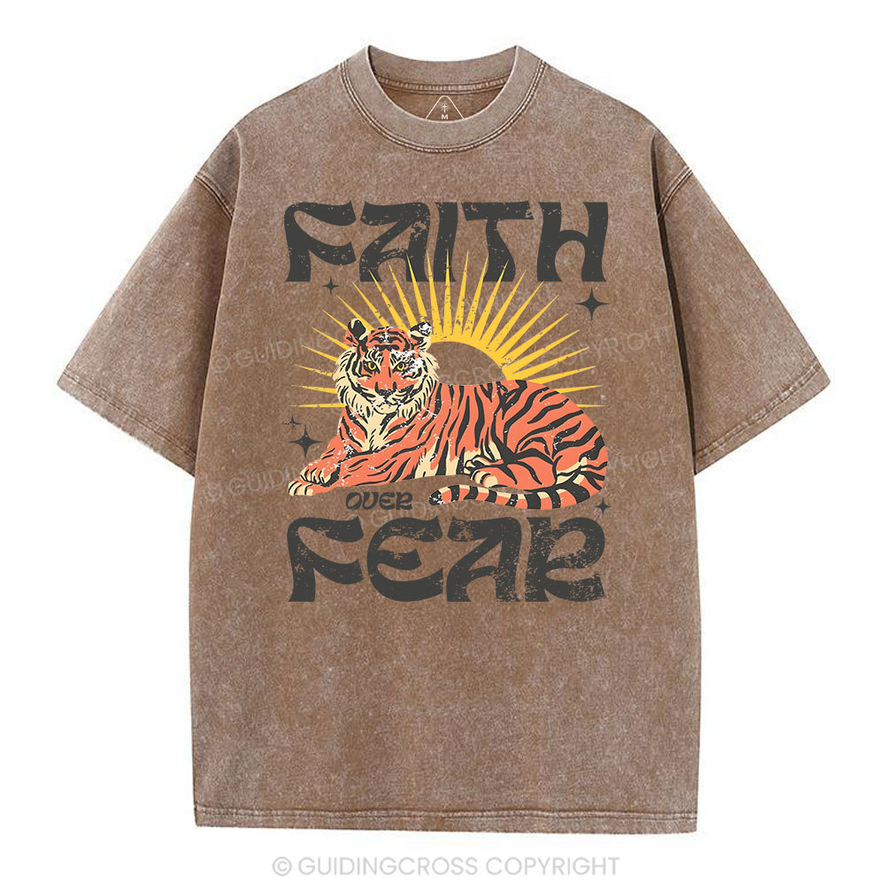 Faith Over Fear Christian Washed T-Shirt