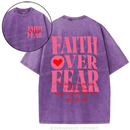 Faith Over Fear Christian Washed T-Shirt