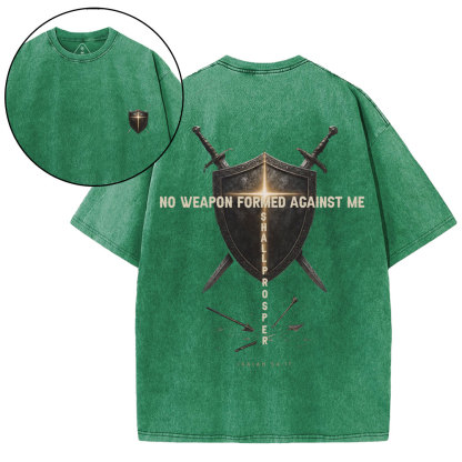 No Weapon Against Me Christian Washed T-Shirt