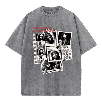 Keep Jesus In Your Memories Christian Washed T-Shirt