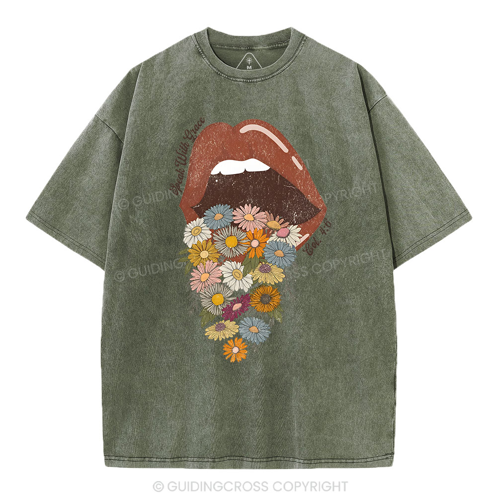 Speak With Grace Christian Washed T-Shirt