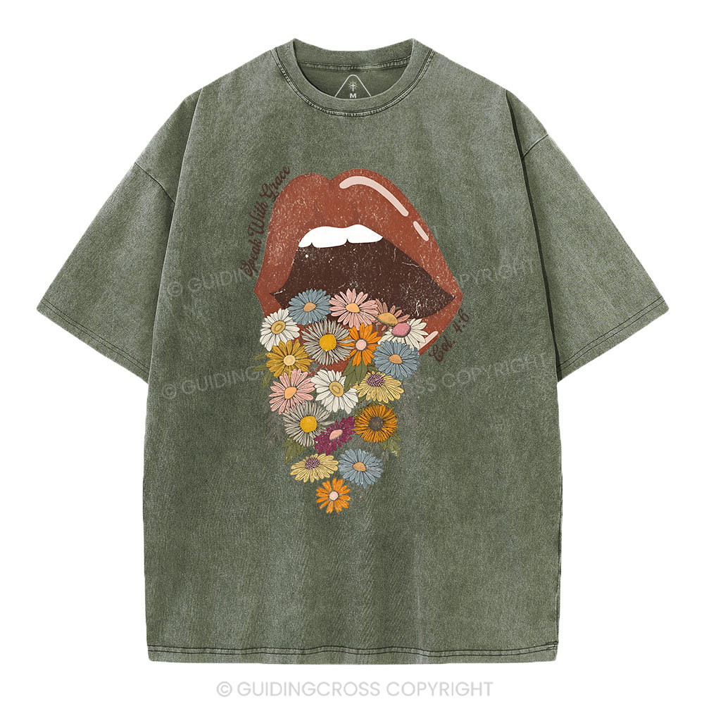 Speak With Grace Christian Washed T-Shirt