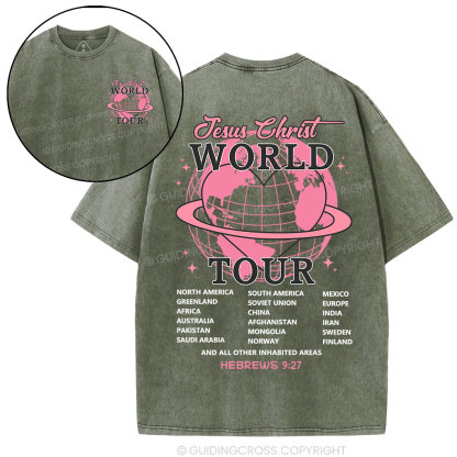 Jesus World Tour Christian Washed T-Shirt
