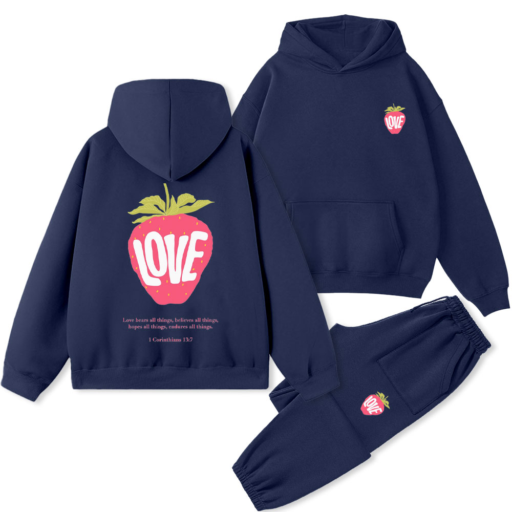 Love Bears All Things Christian Fleece Hoodie Set