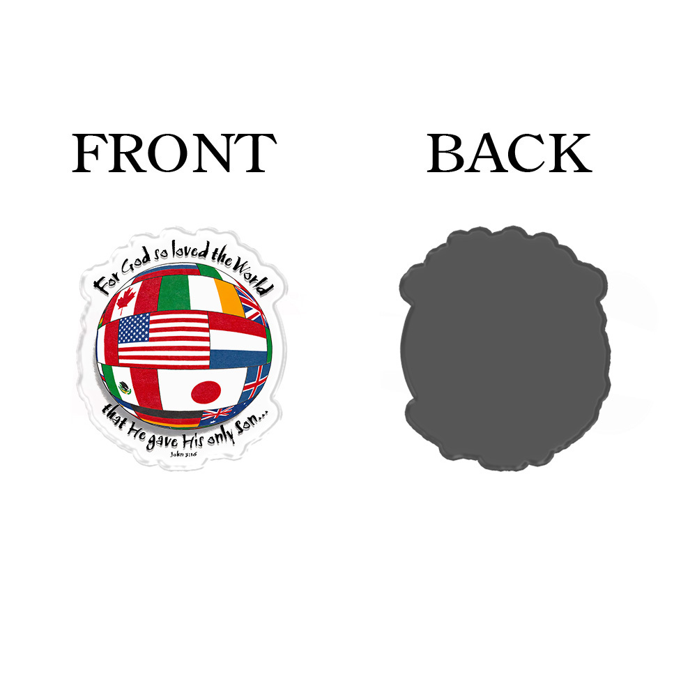 For God Sp Loved The World Acrylic Refrigerator Magnets