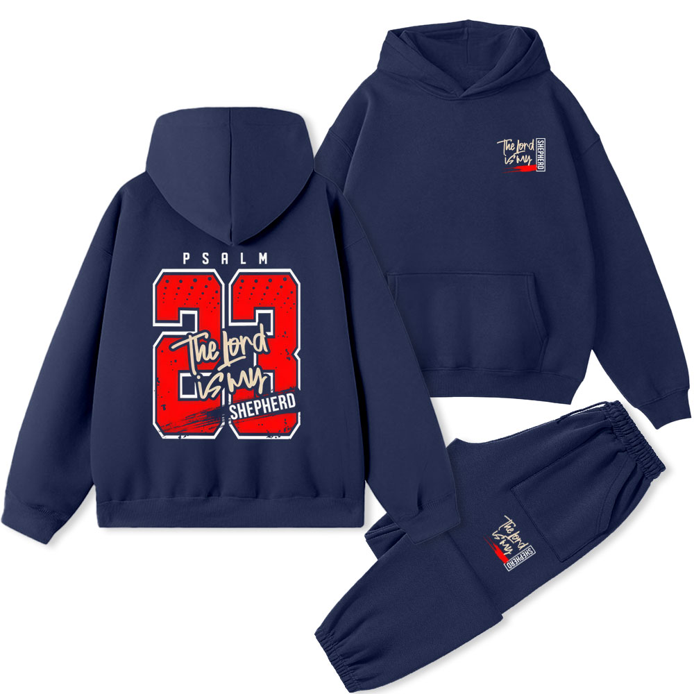 The Lord Is My Shepherd Christian Fleece Hoodie Set Sale - GuidingCross
