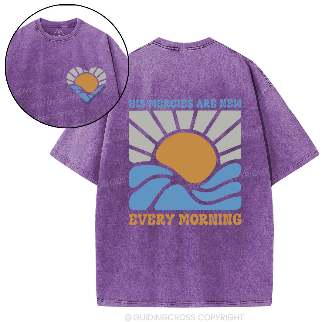 His Mercies Are New Every Morning Christian Washed T-Shirt