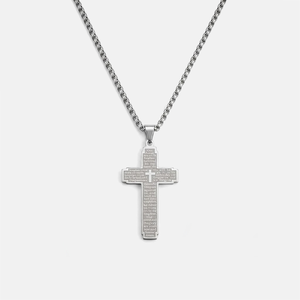 Cross Bible Verse Christian Necklace 