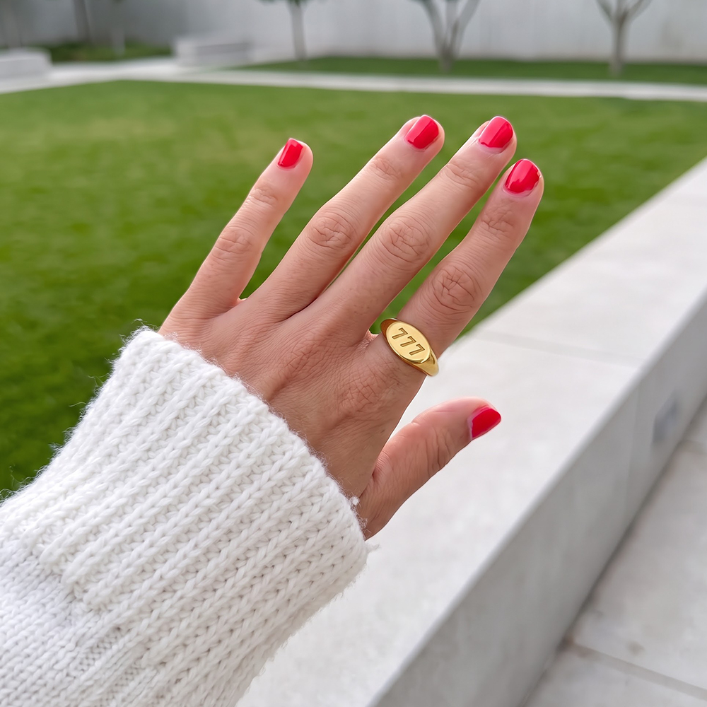 God's Number Stainless Steel Signet Ring 