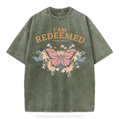 I Am Redeemed Christian Washed T-Shirt