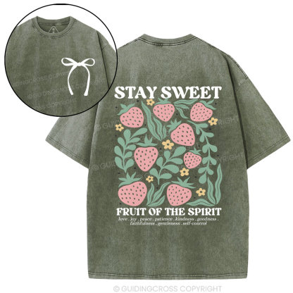 Stay Sweet Fruit Of The Spirit Christian Washed T-Shirt