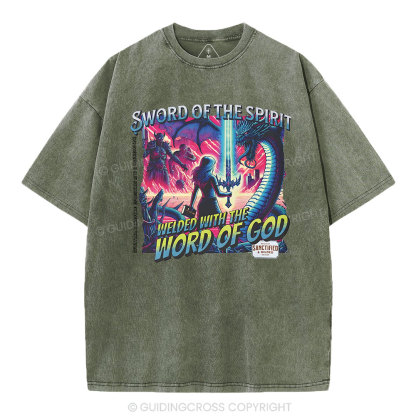 Sword Of The Spirit Christian Washed T-Shirt