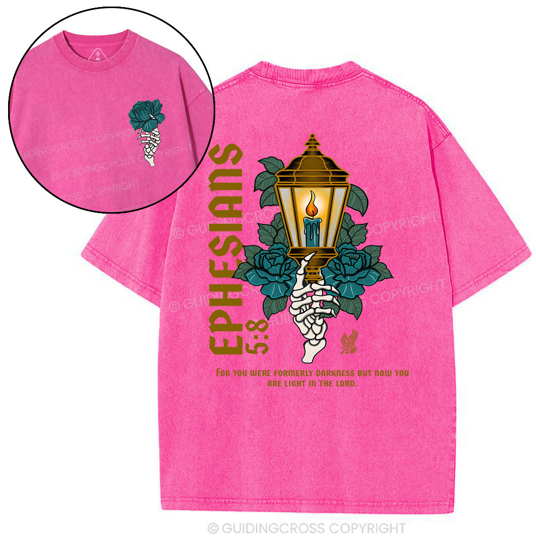 For You Were Formerly Darkness Christian Washed T-Shirt