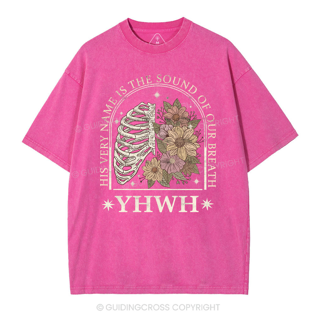YHWH Boho Floral Lung Christian Washed T-Shirt