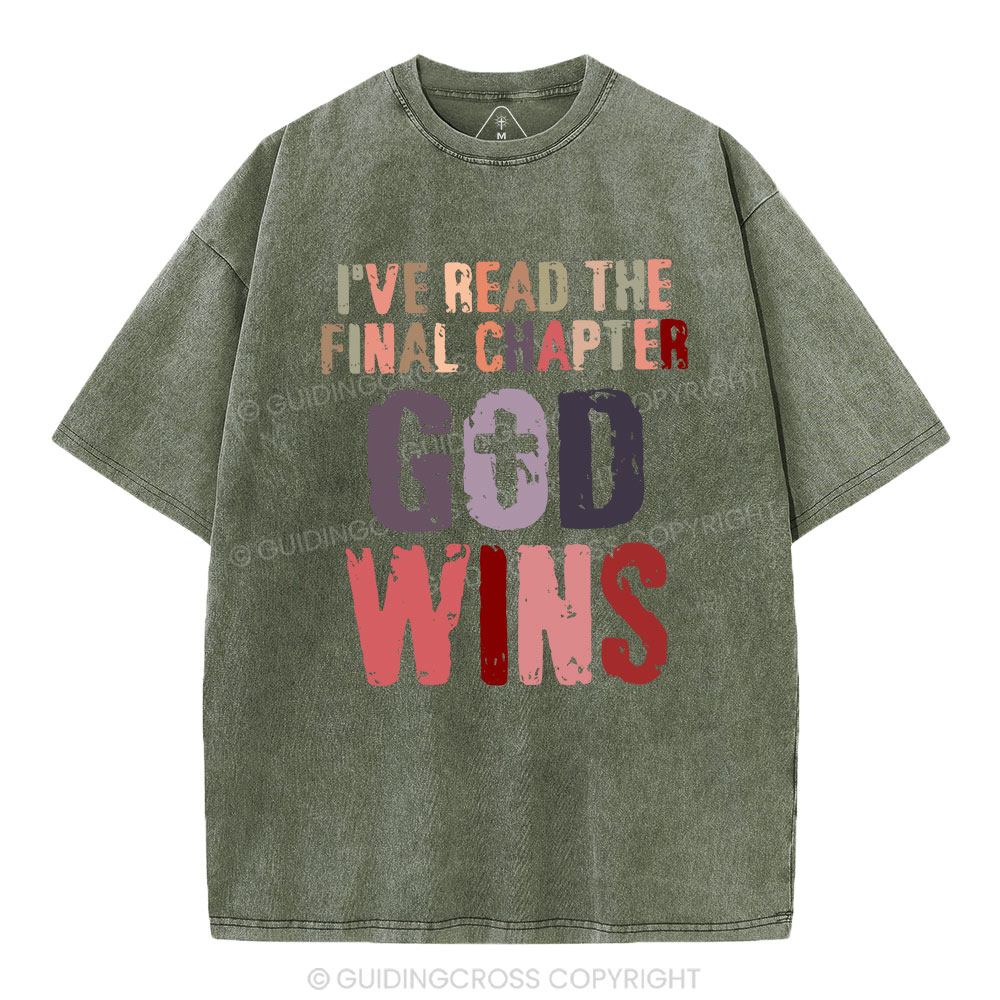God Wins Vintage Christian Washed T-Shirt
