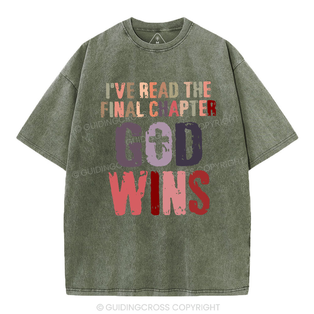 God Wins Vintage Christian Washed T-Shirt