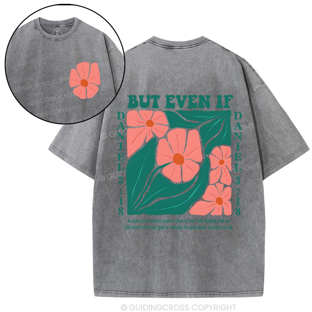 Floral Bible Verse Christian Washed T-Shirt